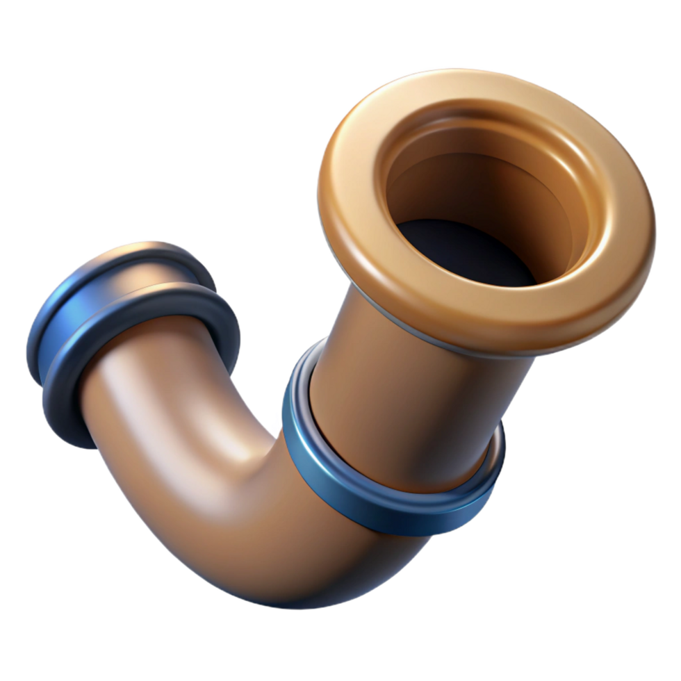 magnificent futuristic Ultra-detailed, concept art style rendering of a single, cast iron drainpipe with Transparent Background masterfully captured png