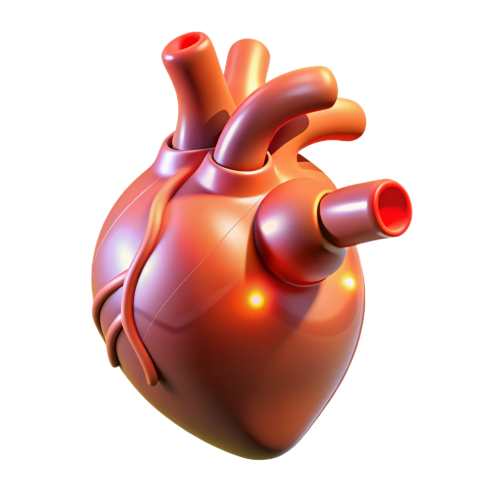 wonderful passionate modern A stylized, beating human heart made of light with Transparent Background flawless png