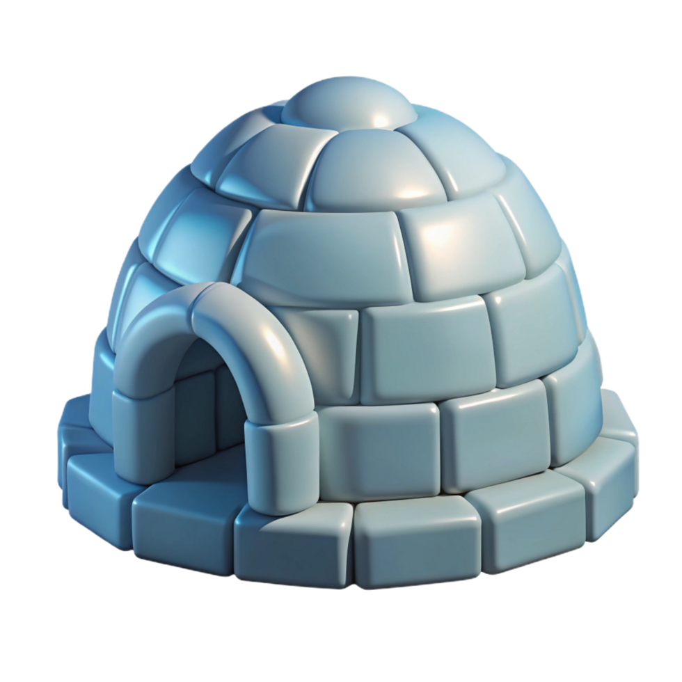 sumptuous nostalgic urban Igloo snow brick construction detail with Transparent Background studio quality png