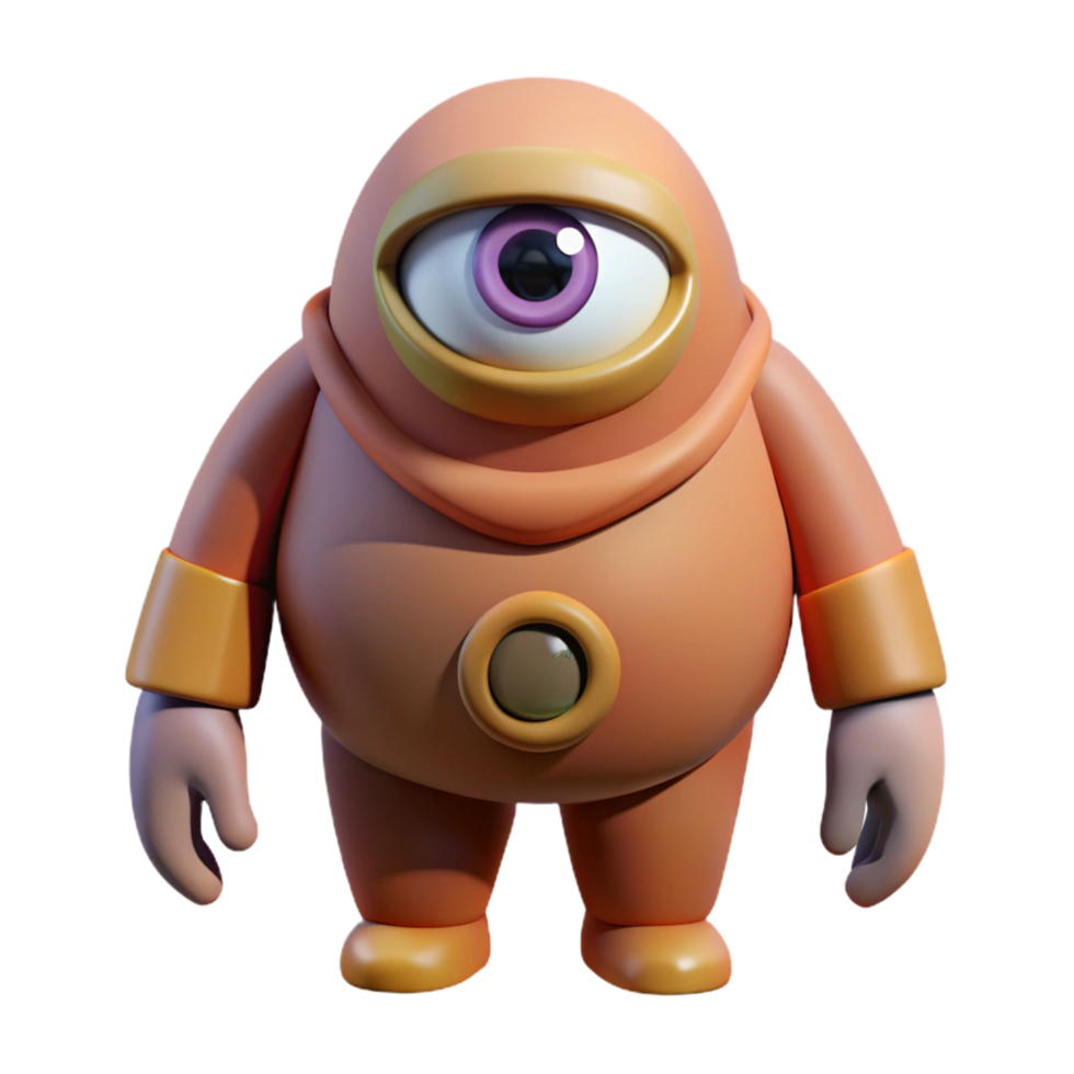 timeless surreal Cyclops, single-eyed giant, fierce expression, with Transparent Background studio quality png