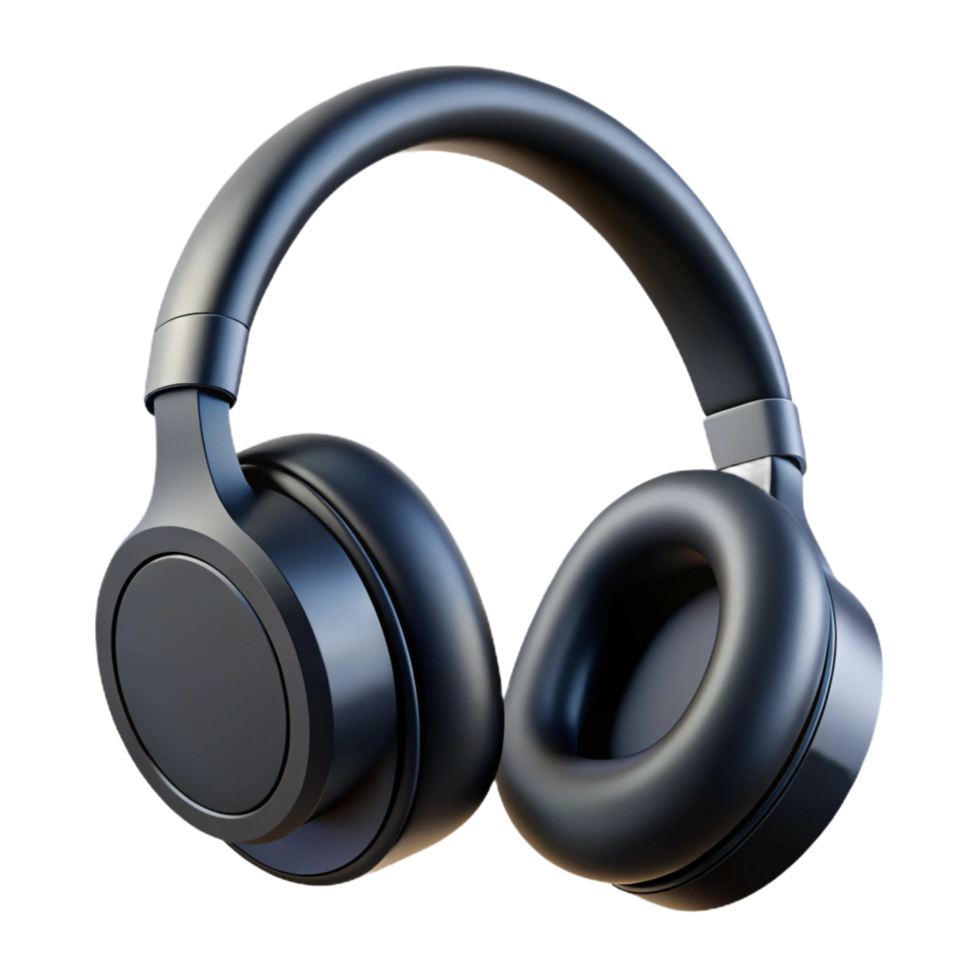 quintessential nordic A pair of wireless headphones, sleek and black with Transparent Background exclusive png