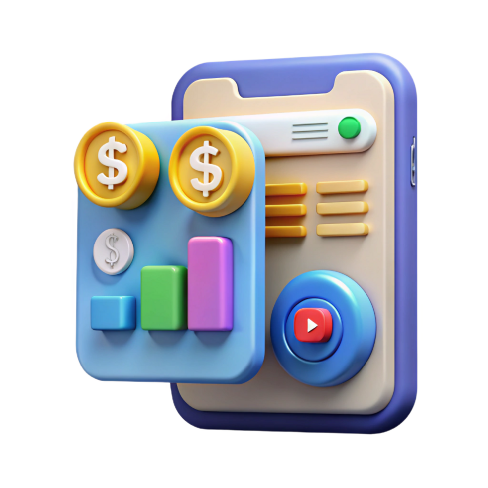 reflective glorious Financial technology app interface with Transparent Background museum quality png
