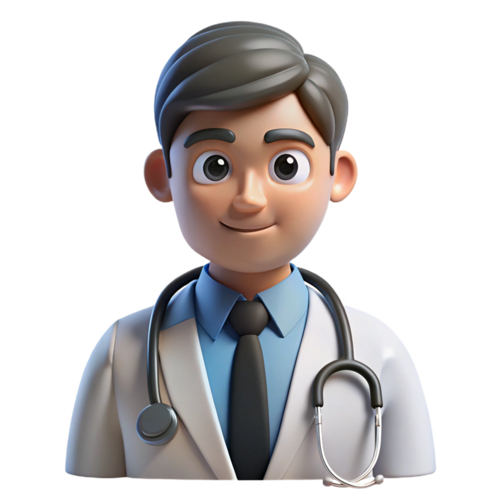 sumptuous memorable Focused doctor with a stethoscope, with Transparent Background png