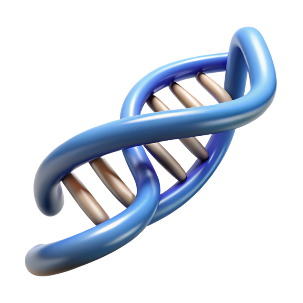 sumptuous modern Hyper-specific, professional render of a single photorealistic DNA strand, double helix, isolated cutout with Transparent Background detailed png