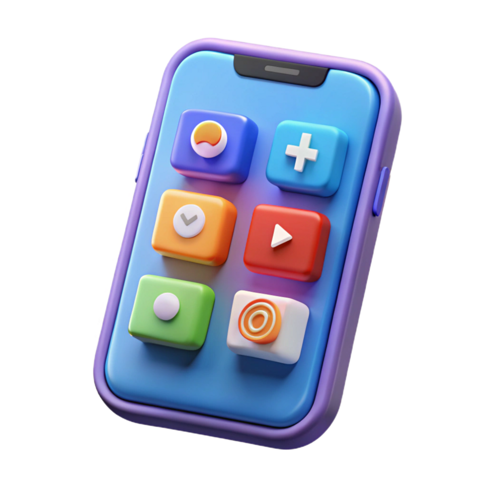tranquil striking A smartphone displaying a social media app with Transparent Background masterfully captured png
