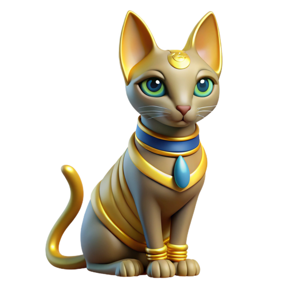 picturesque exceptional Bastet, Egyptian cat goddess, with Transparent Background png