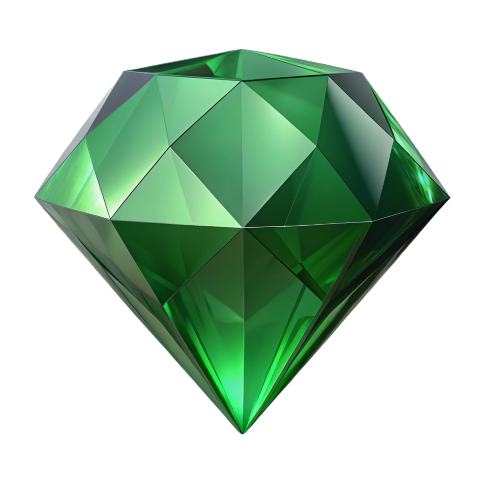 quintessential baroque A single, polished gemstone, emerald green with Transparent Background original png