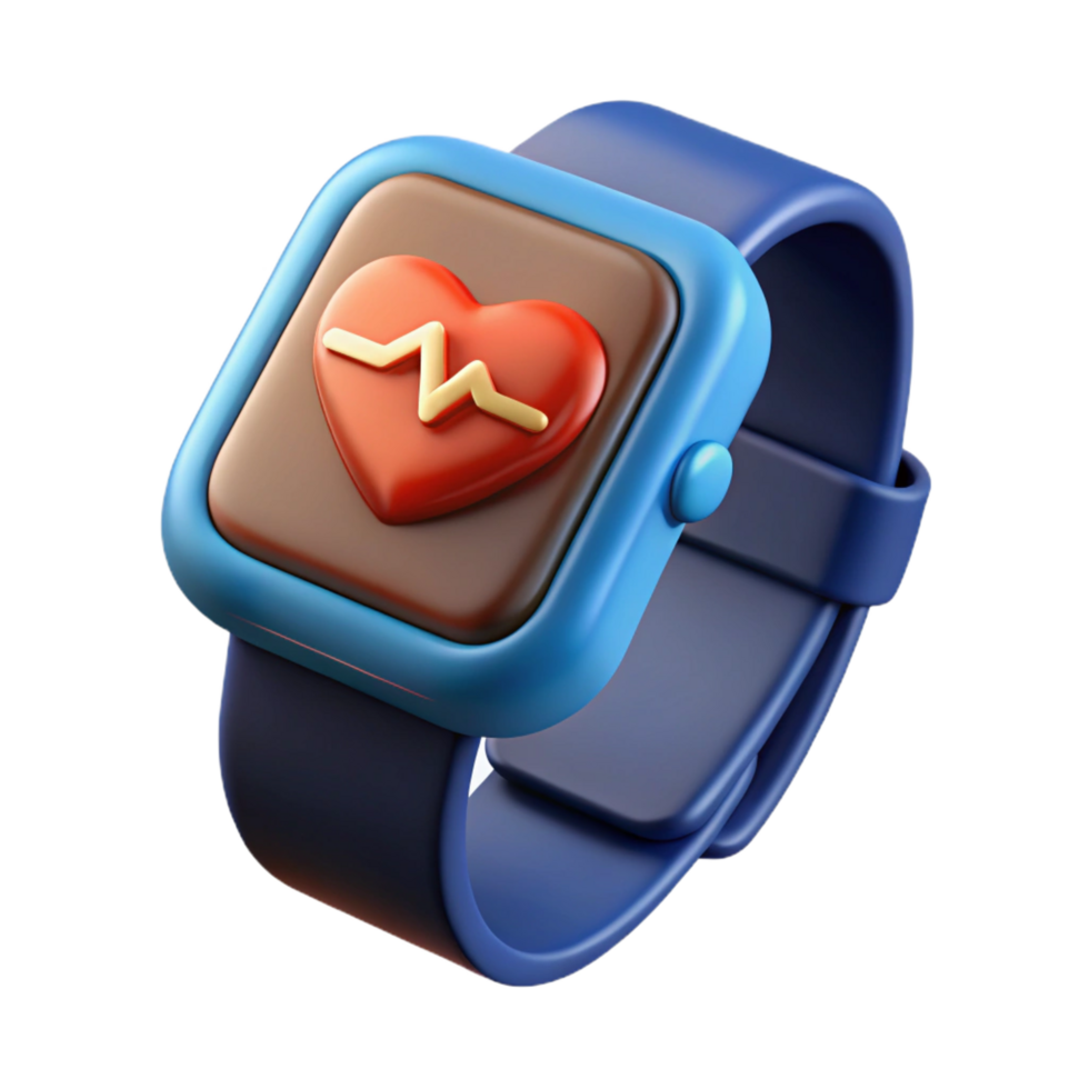 splendid standout Smartwatch displaying heart rate data with Transparent Background png