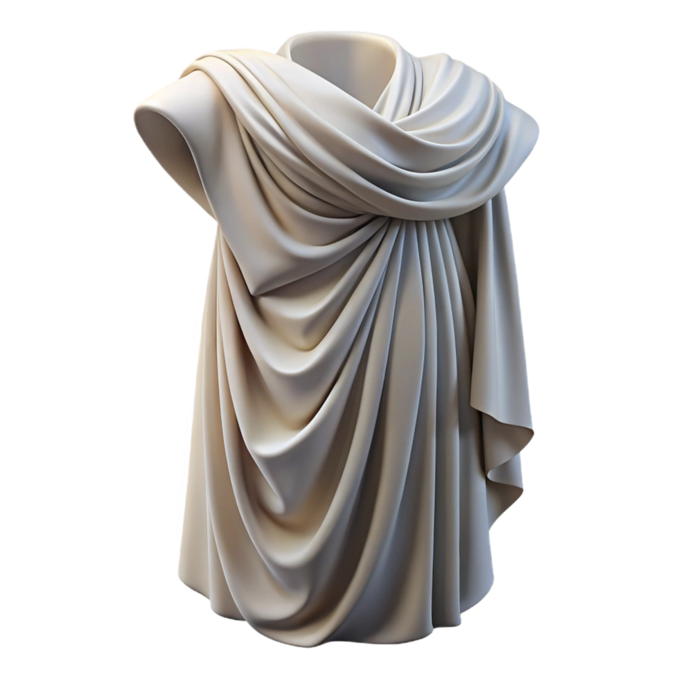 quintessential classic Photorealistic, hyper-specific, ultra-detailed render of a single Greek himation, draped garment, isolated cutout with Transparent Background high quality png