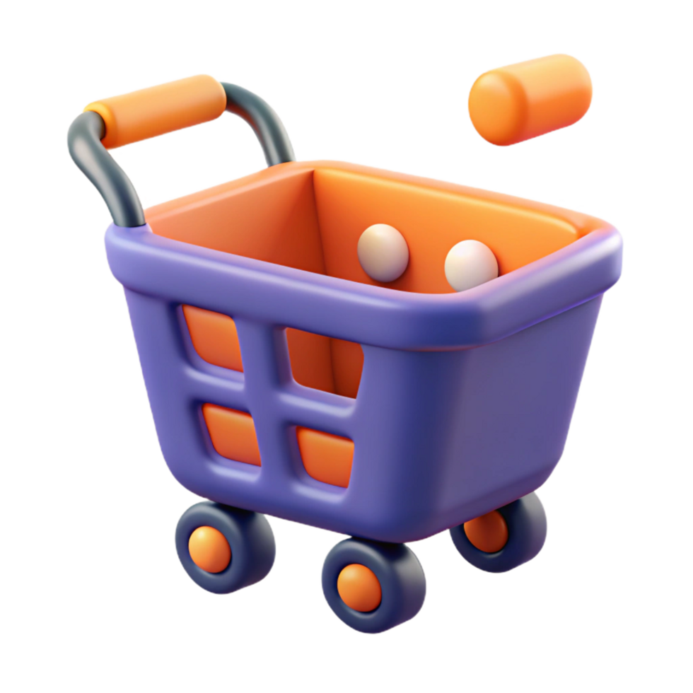 radiant bohemian A stylized shopping cart, abstract and modern with Transparent Background museum quality png