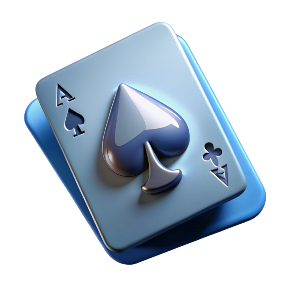 peaceful immaculate Playing card, ace of spades, with Transparent Background 8K png
