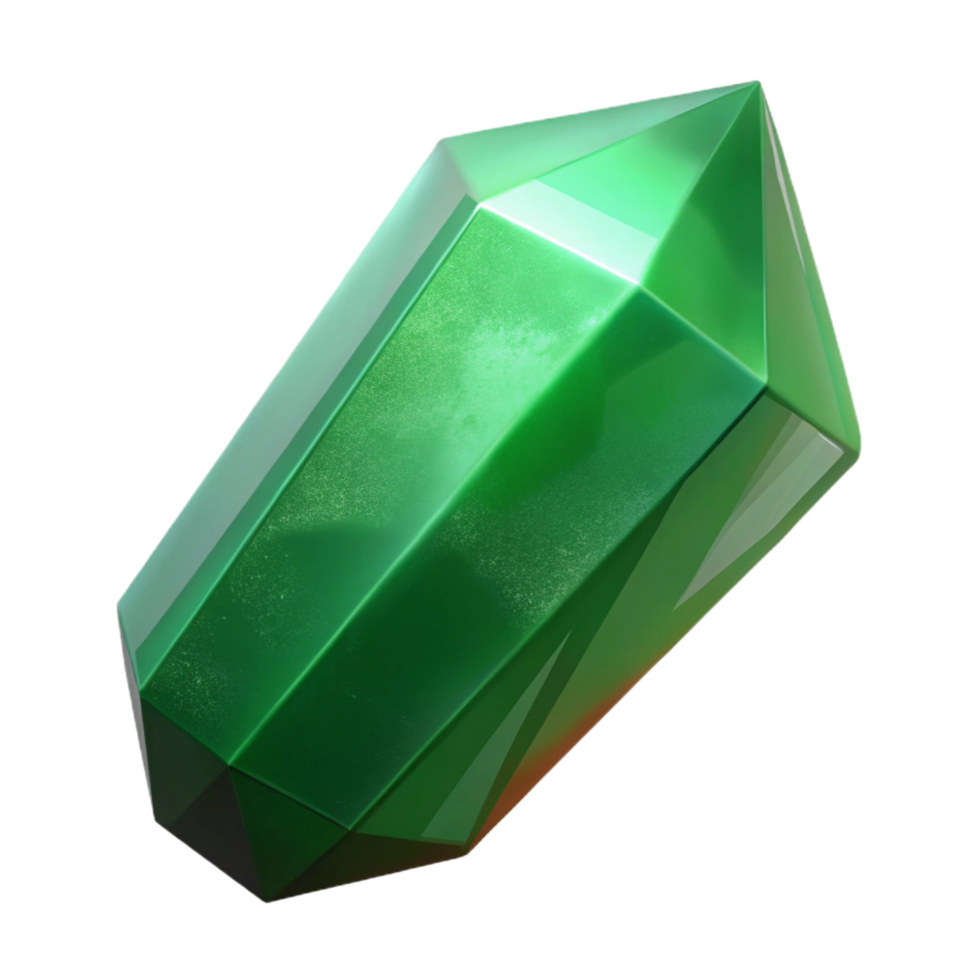 extraordinary reflective nordic Concept art style, isolated cutout of a single, raw emerald crystal with rough edges and natural inclusions with Transparent Background gallery standard png