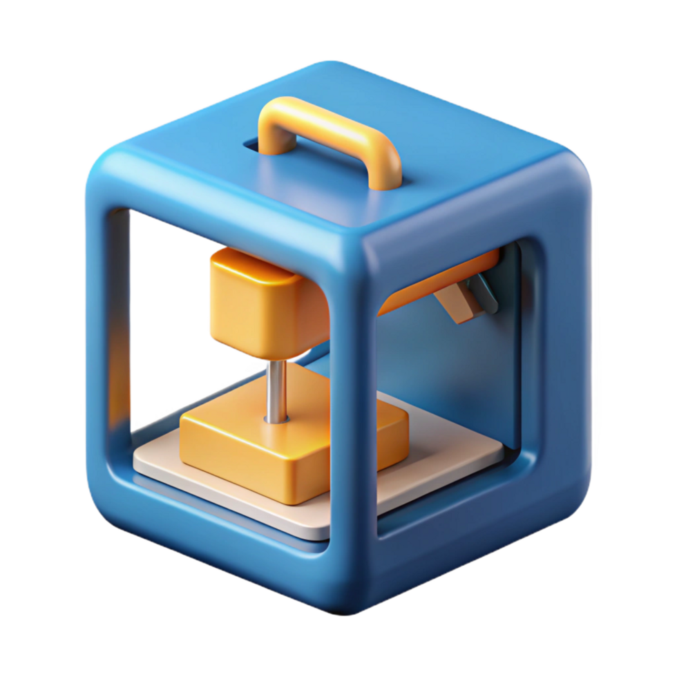 mesmerizing urban D printer printing a small object with Transparent Background handcrafted png