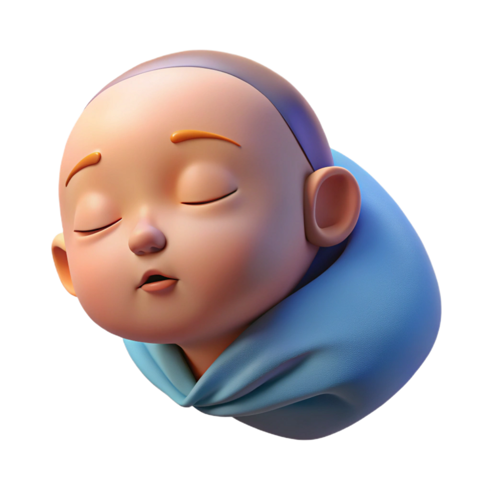 pristine calm tropical Sleeping baby, peaceful expression, with Transparent Background detailed png