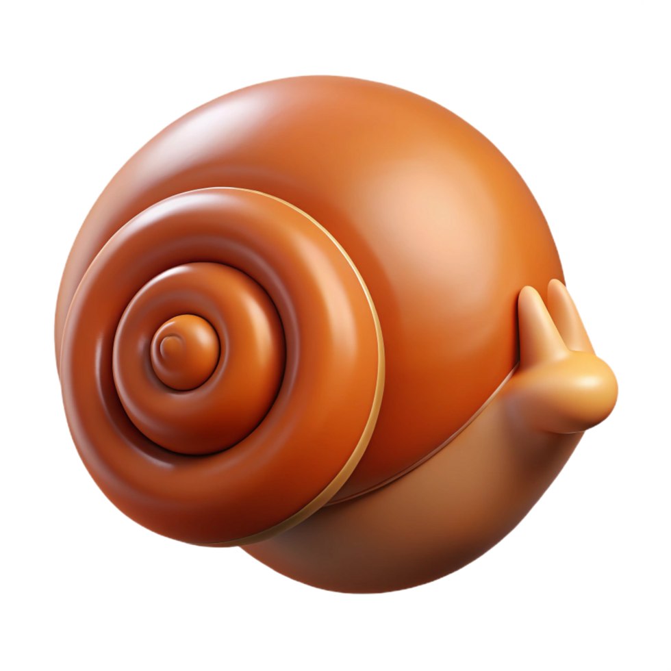 passionate pristine Concept art style, isolated cutout of a single, coiled snail shell, brown and spiraled with Transparent Background luxury png