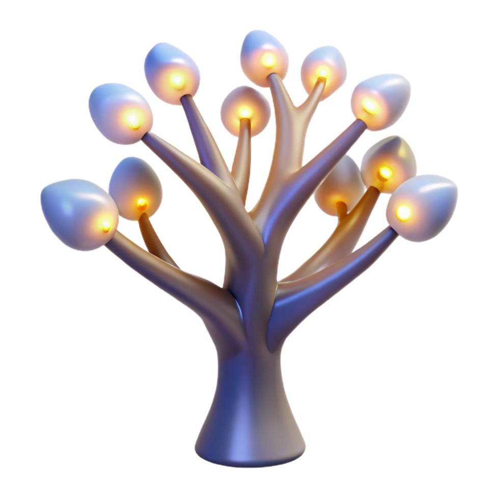 serene classic A stylized, abstract tree with branches of light, with Transparent Background gallery standard png