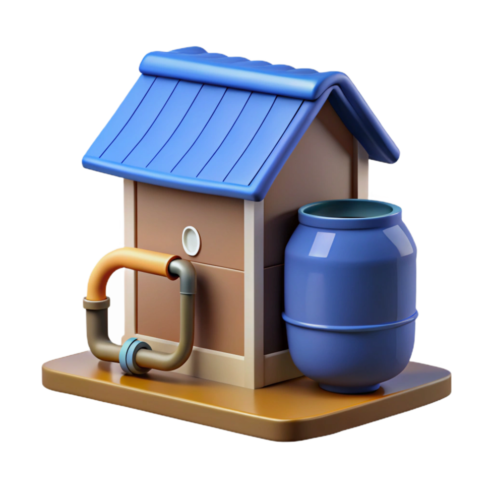 magnificent dramatic geometric Rainwater harvesting system, gutter, sustainable design with Transparent Background crisp png