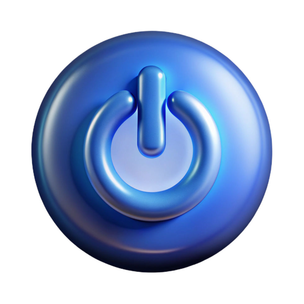 wonderful art deco A power button symbol, glowing with Transparent Background flawless png