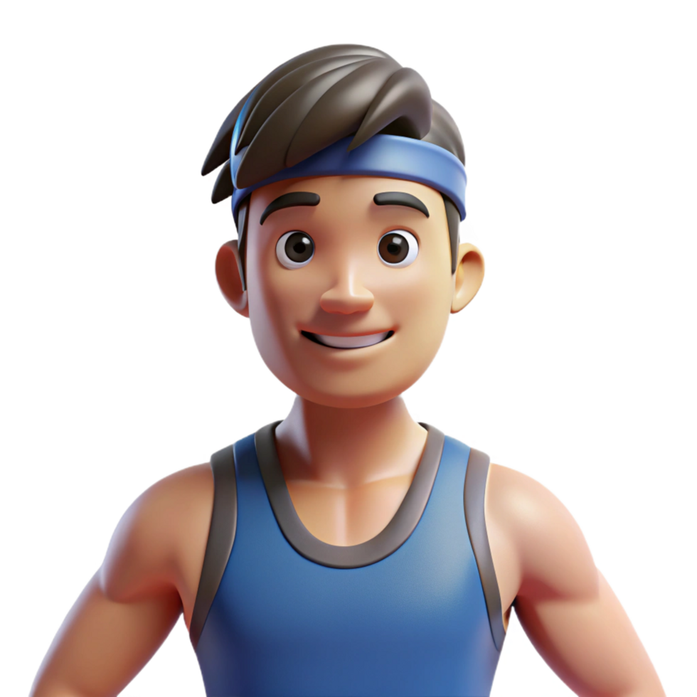 whimsical serene Focused athlete, determined expression, wearing sportswear, with Transparent Background perfect clarity png