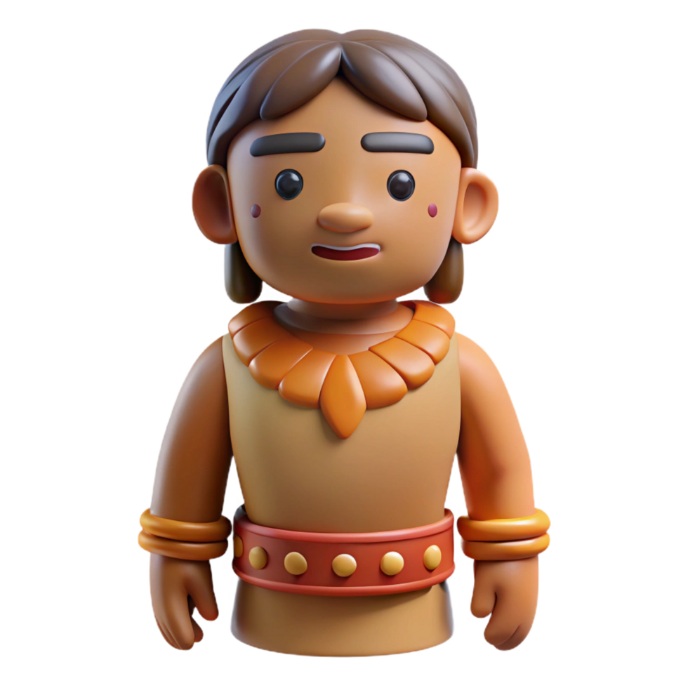 spectacular futuristic Photorealistic ultra-detailed isolated cutout of a tribal clay figurine depicting a human figure with Transparent Background sharp png