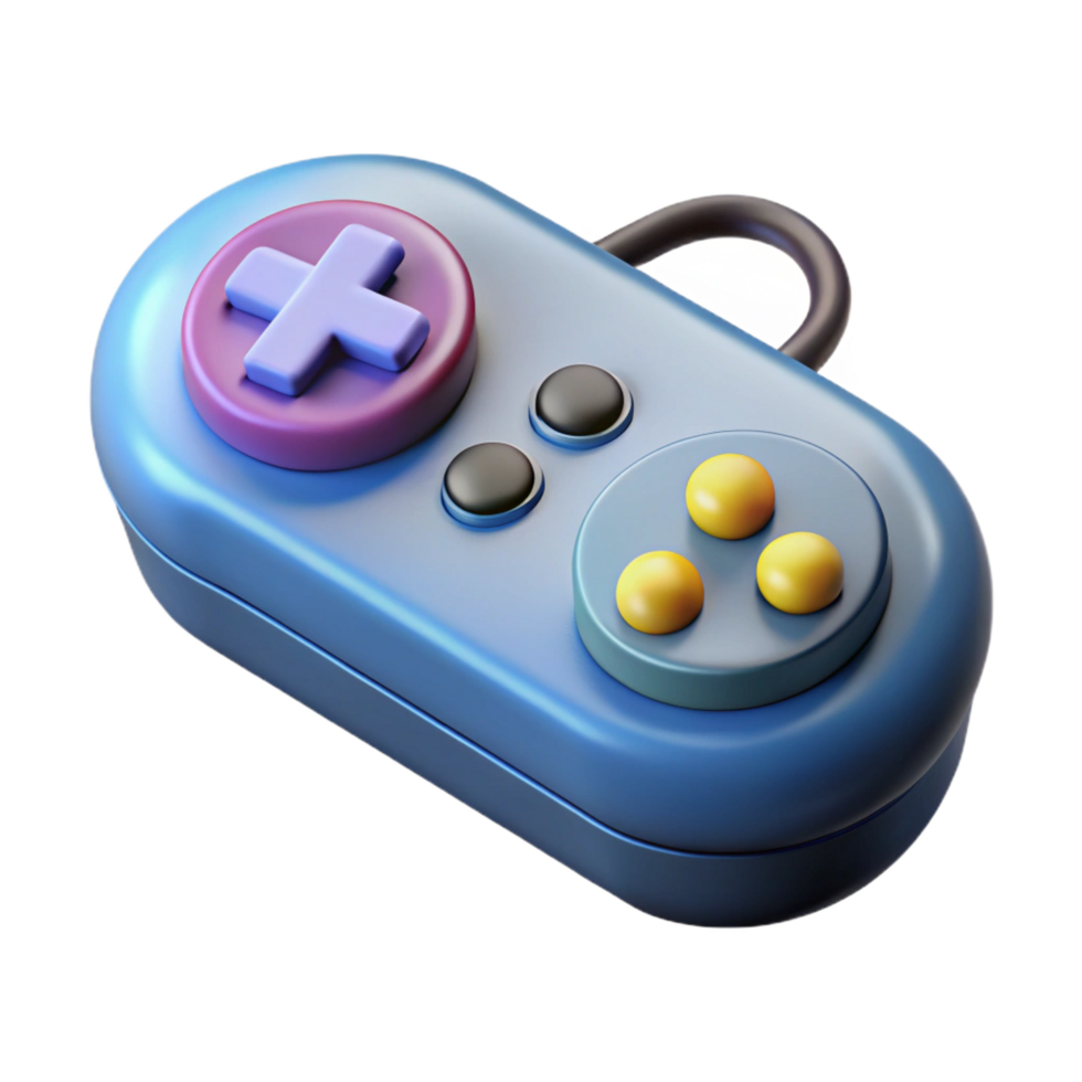 wonderful renaissance Photorealistic, isolated cutout of a single, retro gaming console controller, professional render with Transparent Background elite png