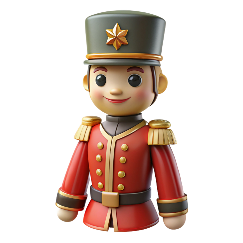 playful mesmerizing Ultra-detailed, isolated cutout of a vintage toy soldier with a painted uniform with Transparent Background studio quality png