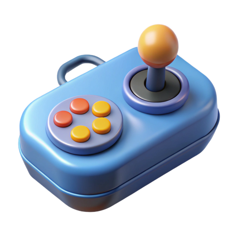 remarkable traditional Photorealistic, isolated cutout of a single, retro gaming console controller, professional render with Transparent Background impeccable png