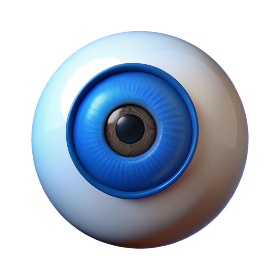 whimsical majestic Ultra-detailed isolated cutout of a single human eye, iris deep blue, photorealistic professional render with Transparent Background ultra HD png