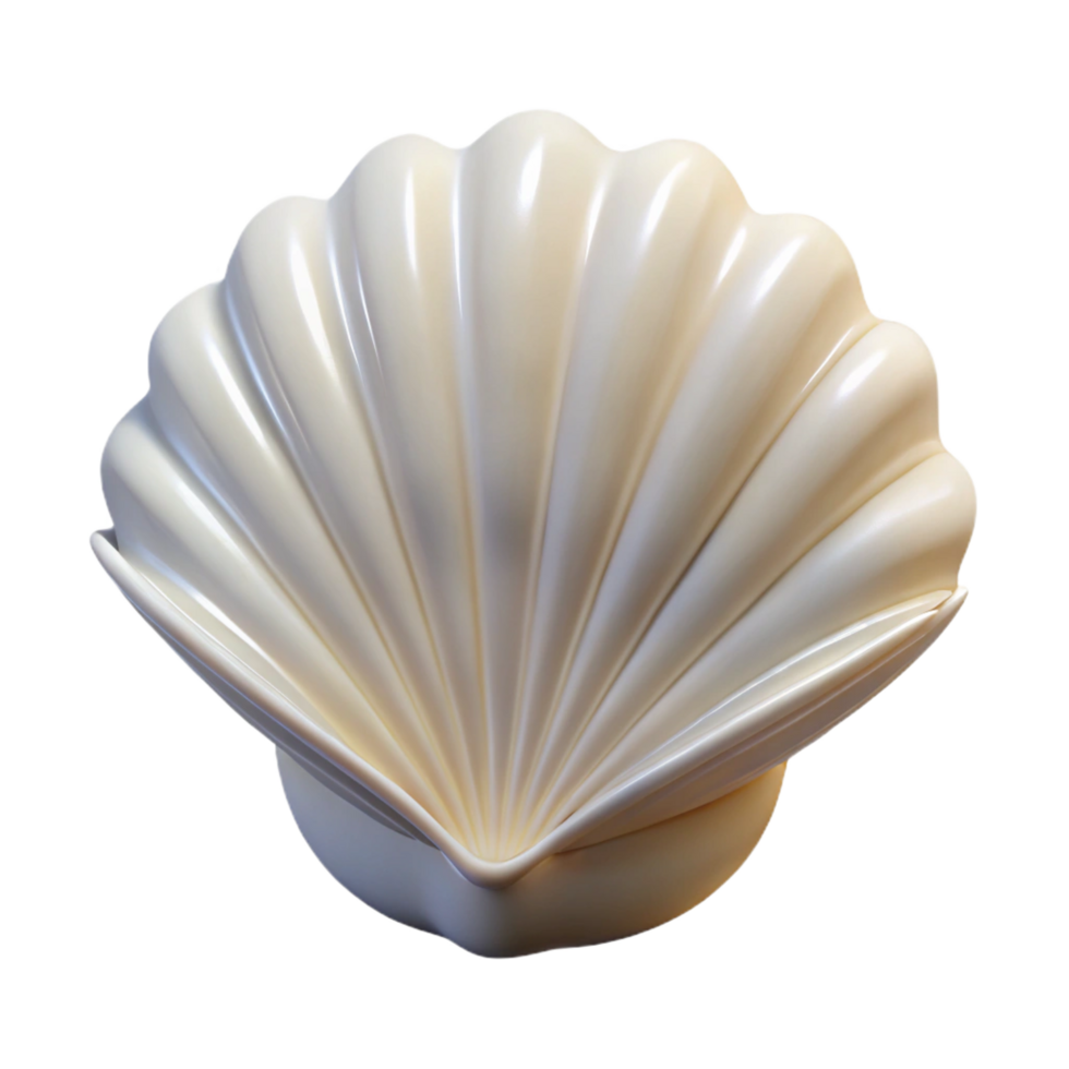 peaceful beautiful Ultra-detailed, photorealistic isolated cutout of a single white seashell with Transparent Background fine detail png