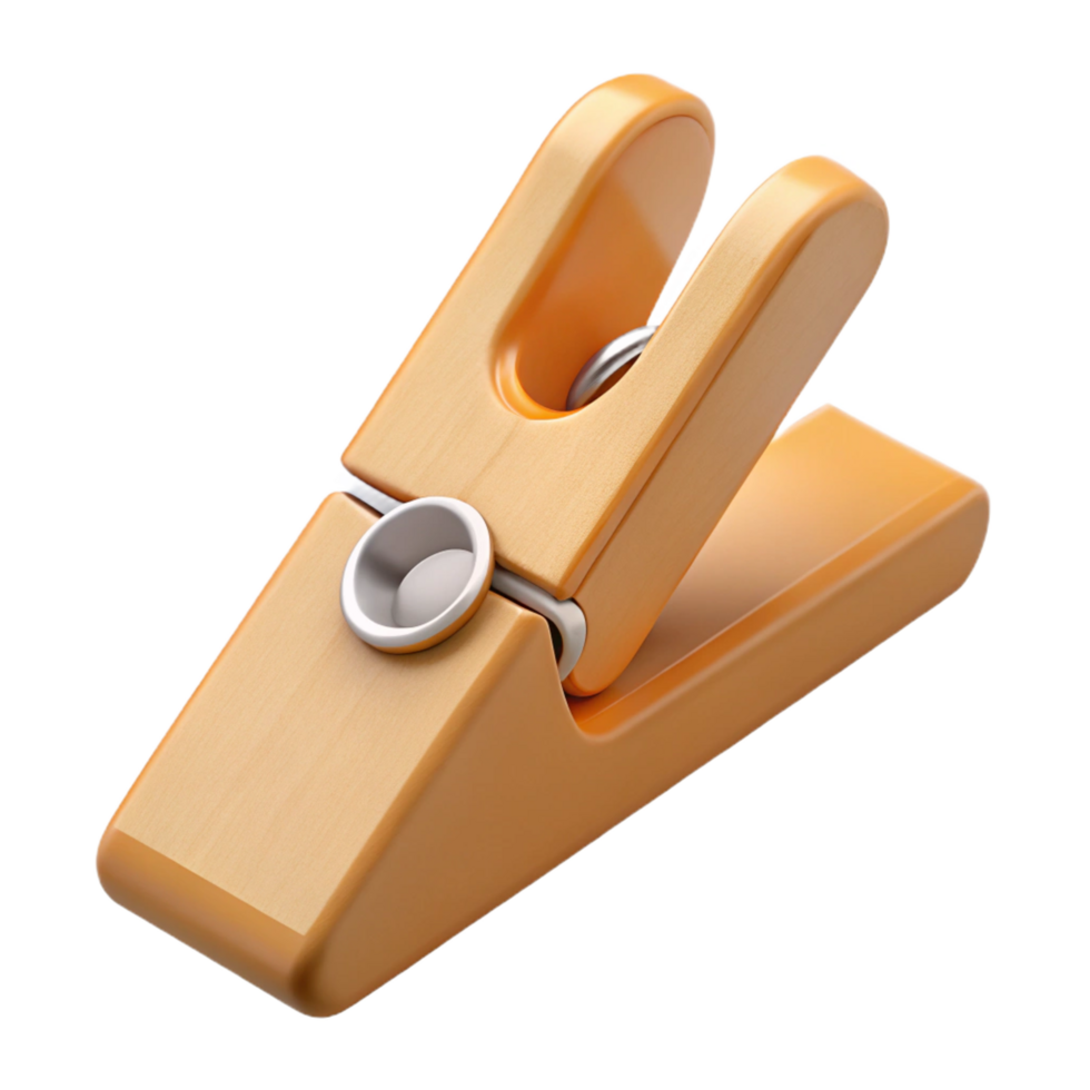 stunning exceptional Concept art style, isolated cutout of a single wooden clothespin with Transparent Background png