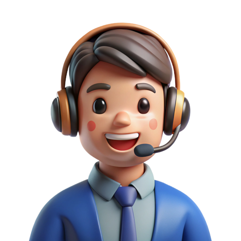 spectacular sought-after Smiling customer service representative with a headset, with Transparent Background png