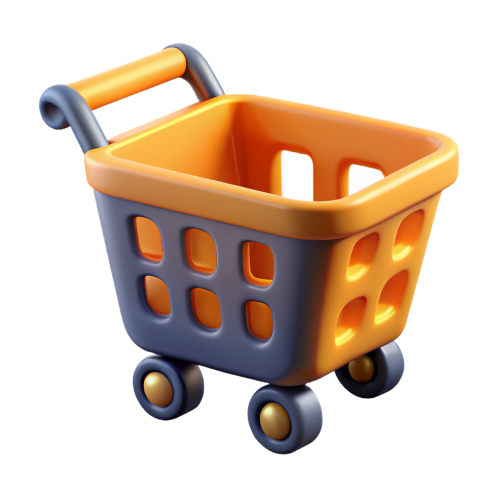 wonderful urban E-commerce shopping cart icon with Transparent Background fine detail png