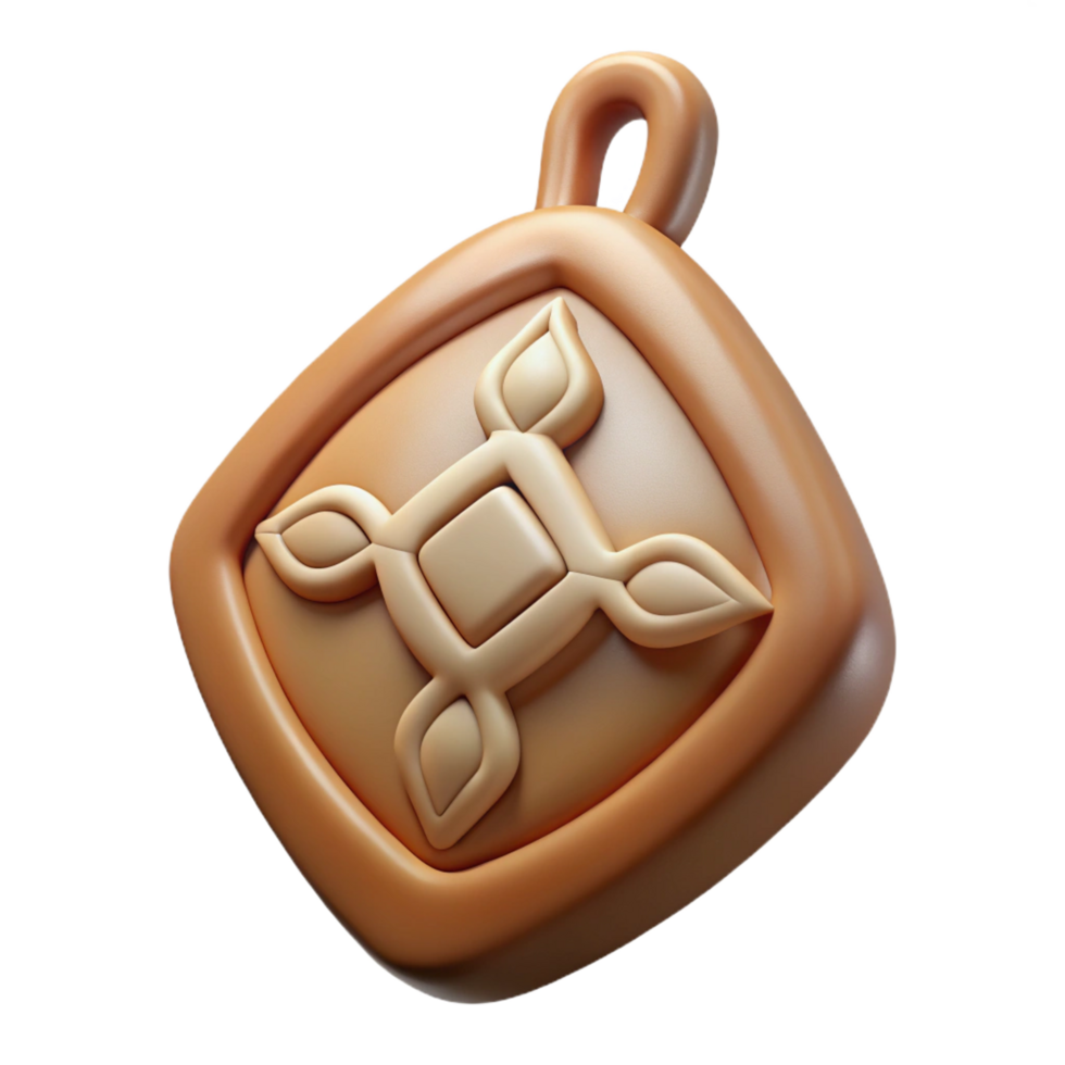 picturesque passionate impressionist Hyper-specific, professional render of an isolated cutout, tribal amulet, carved bone, symbolic markings with Transparent Background precision png
