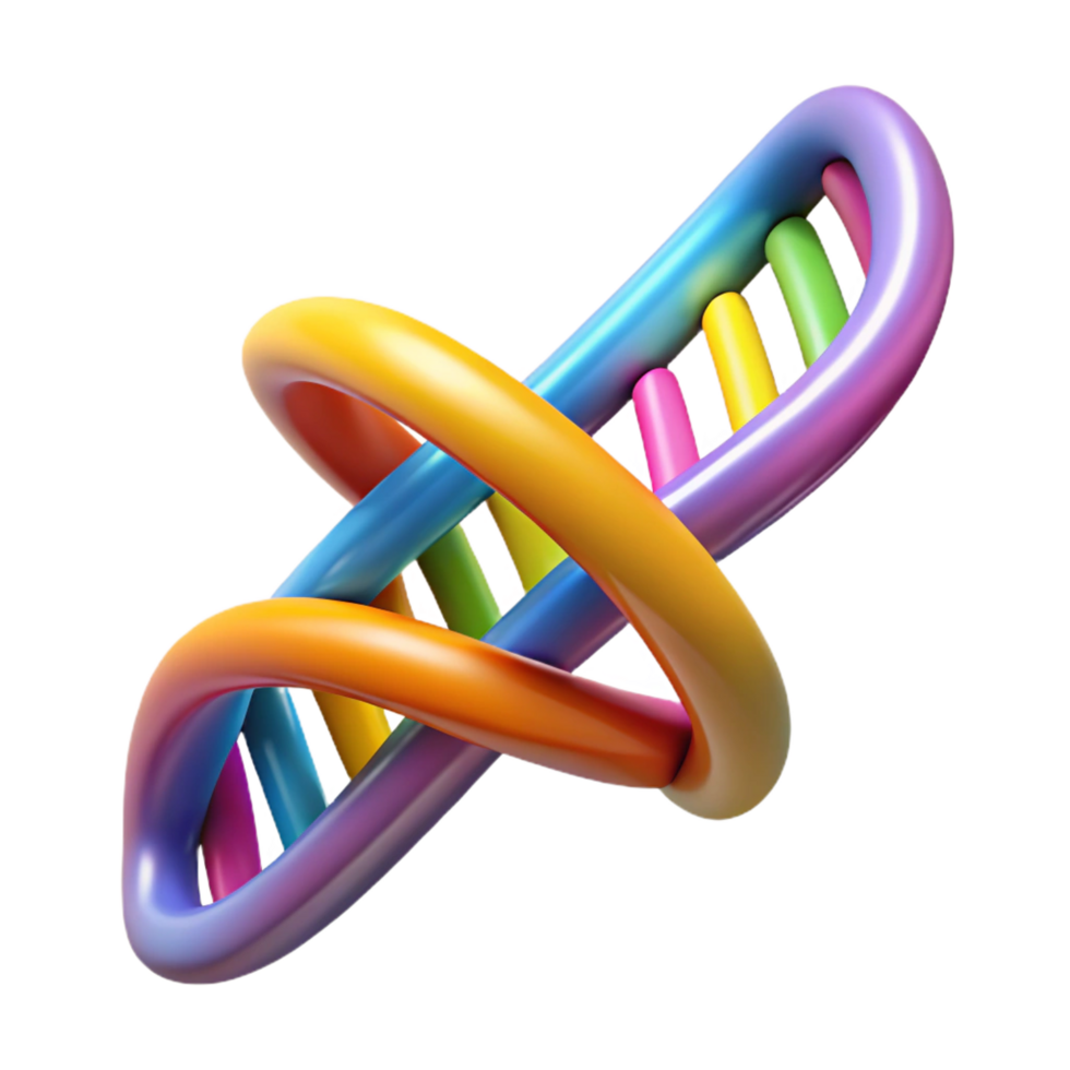picturesque sought-after A DNA double helix, rotating, vibrant colors with Transparent Background png