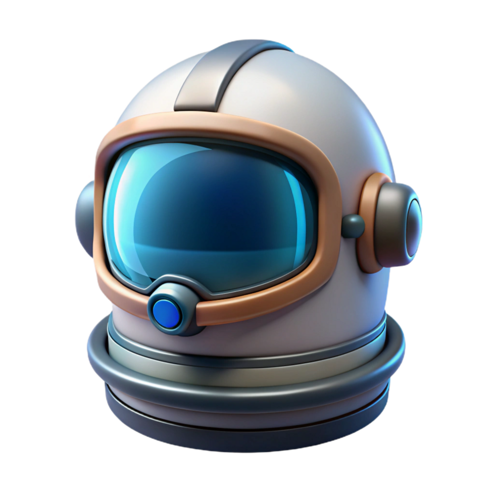 peaceful impressive Ultra-detailed, isolated cutout, concept art style render of a single, spacesuit helmet visor, reflective surface, HUD display with Transparent Background 4K png