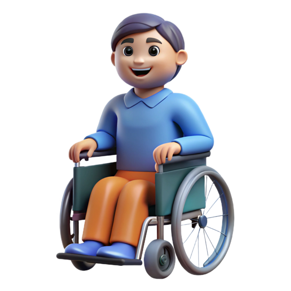 gorgeous passionate traditional Person with disability in wheelchair, disability portrait, with Transparent Background handcrafted png