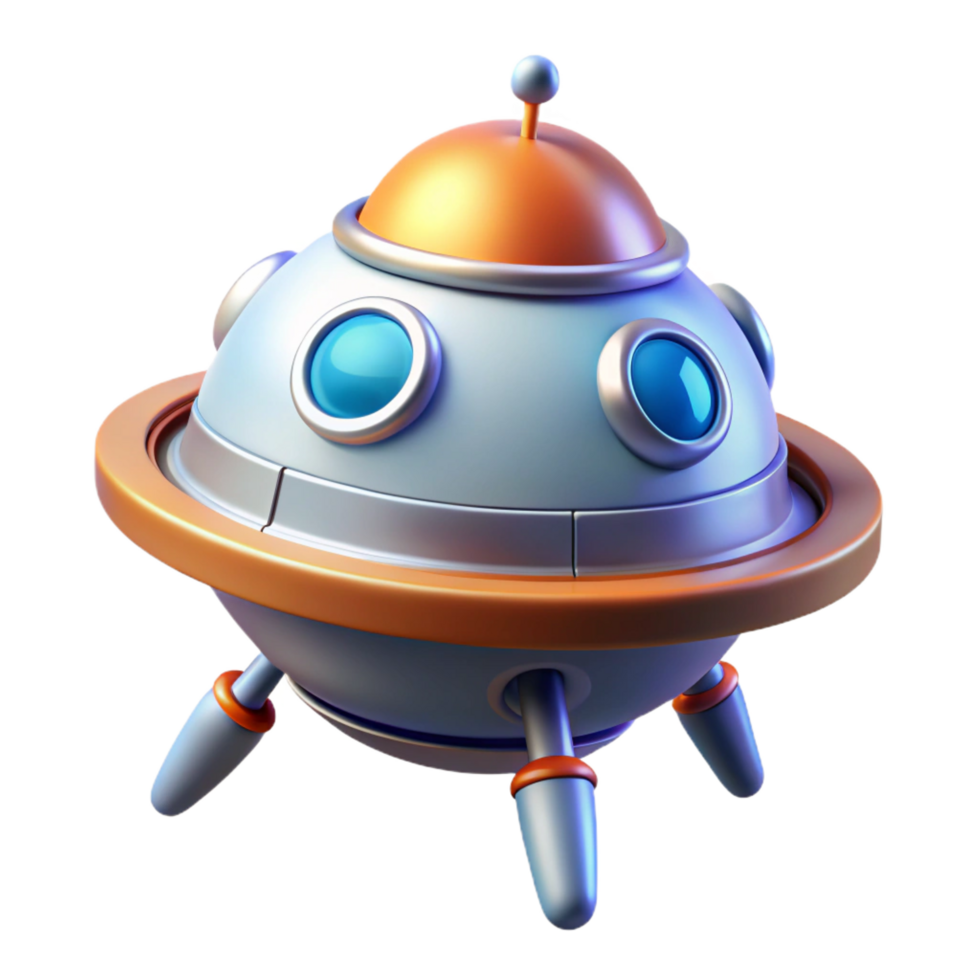 striking distinguished Concept art style, hyper-specific, professional render, isolated cutout of a single, futuristic space probe with Transparent Background png