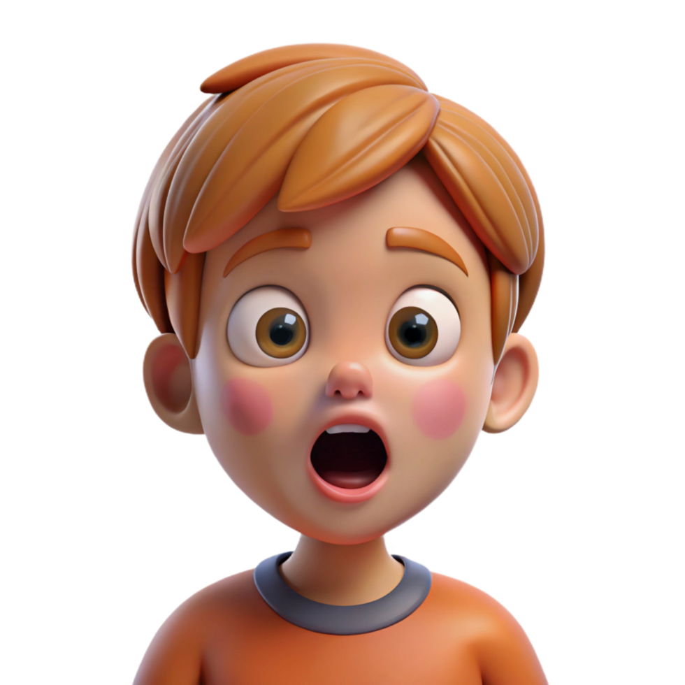 stunning remarkable Surprised child, open mouth, wide eyes, with Transparent Background png