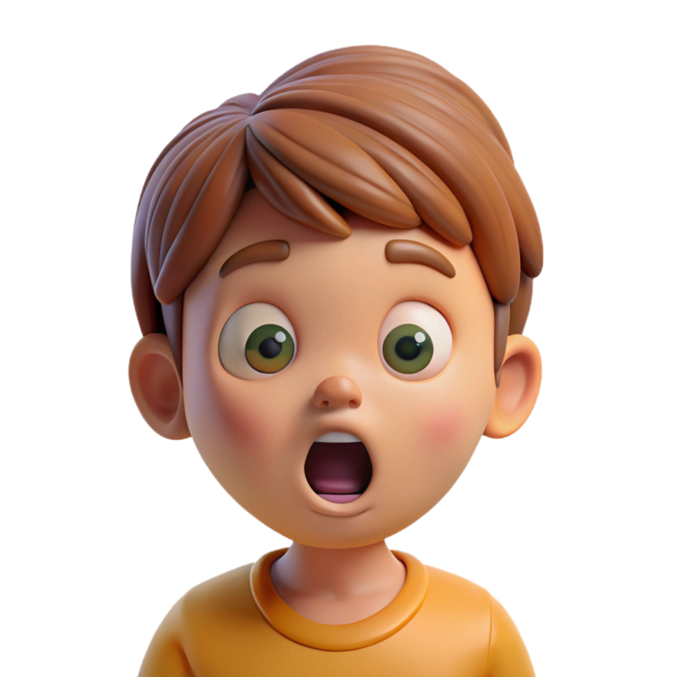 striking bohemian Surprised child, open mouth, wide eyes, with Transparent Background gallery standard png