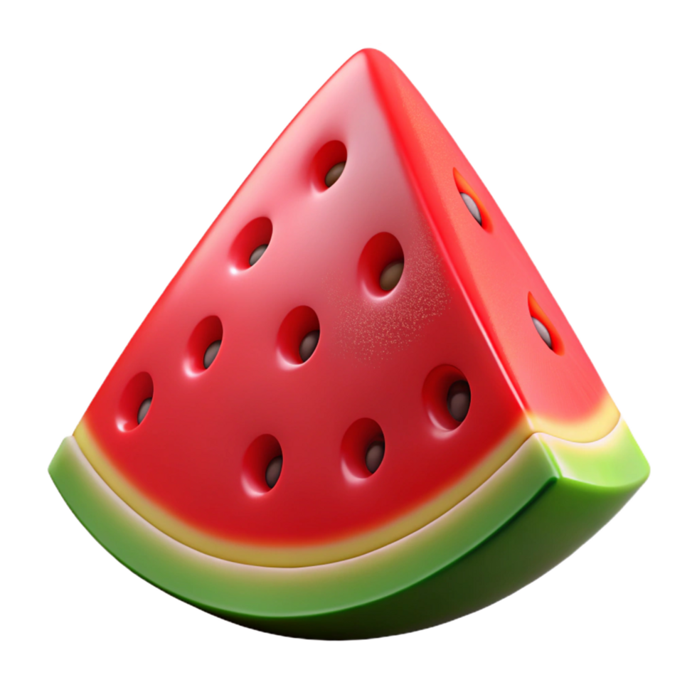 passionate fascinating Watermelon slice, red and juicy, with Transparent Background studio quality png