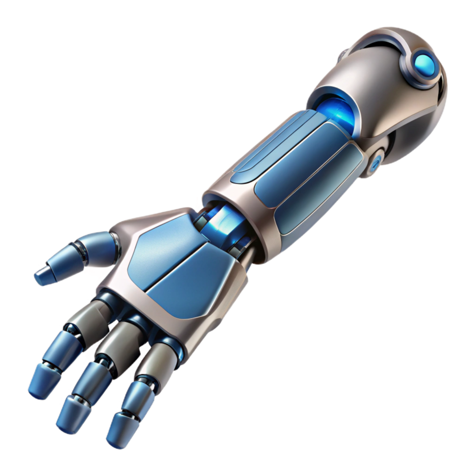 sumptuous unparalleled Hyper-specific, isolated cutout of a single futuristic exoskeleton arm, concept art style, professional render, ultra-detailed, with Transparent Background png