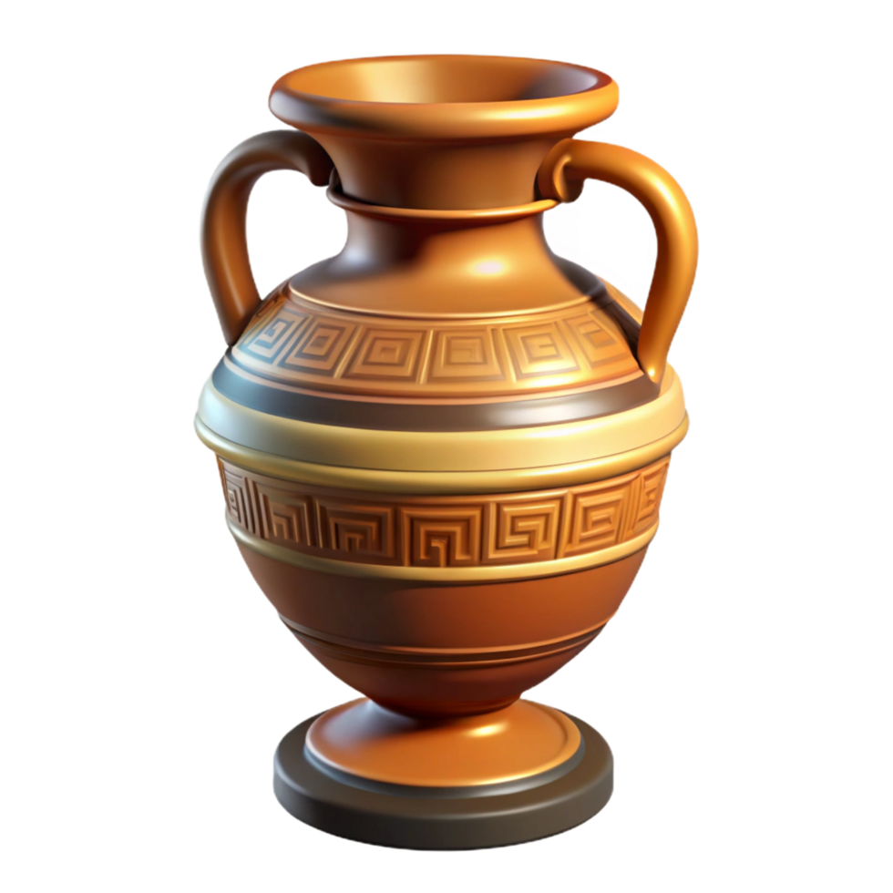 quintessential creative Ultra-detailed, professional render of a single, ancient Greek vase with intricate patterns Isolated cutout with Transparent Background 4K png