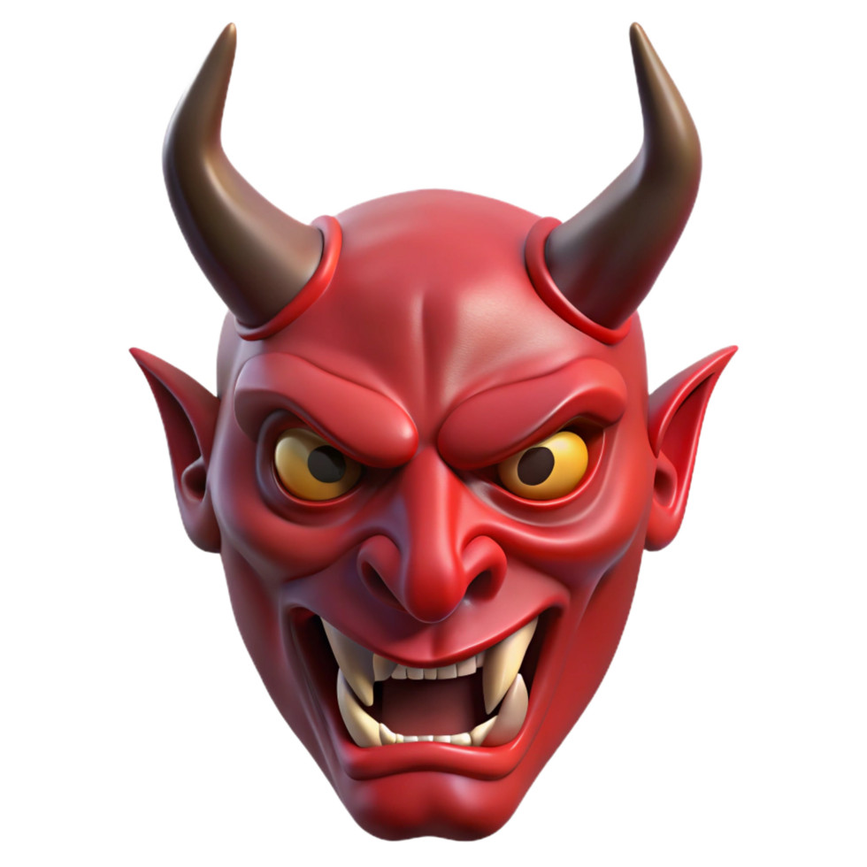 splendid victorian A horned demon mask with a sinister expression with Transparent Background high resolution png