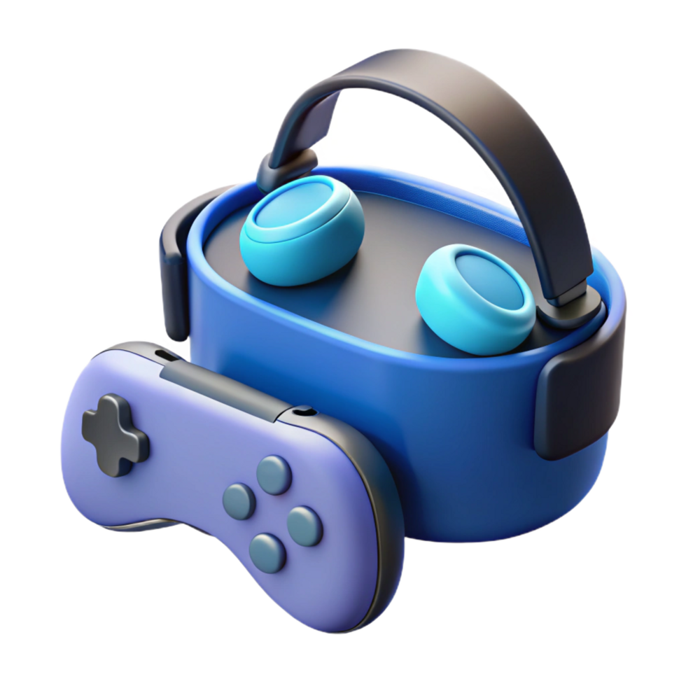 hypnotic harmonious classic Virtual Reality headset with controllers with Transparent Background premium png