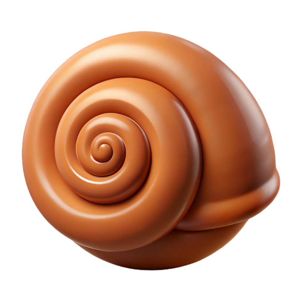unforgettable traditional Concept art style, isolated cutout of a single, coiled snail shell, brown and spiraled with Transparent Background premium png