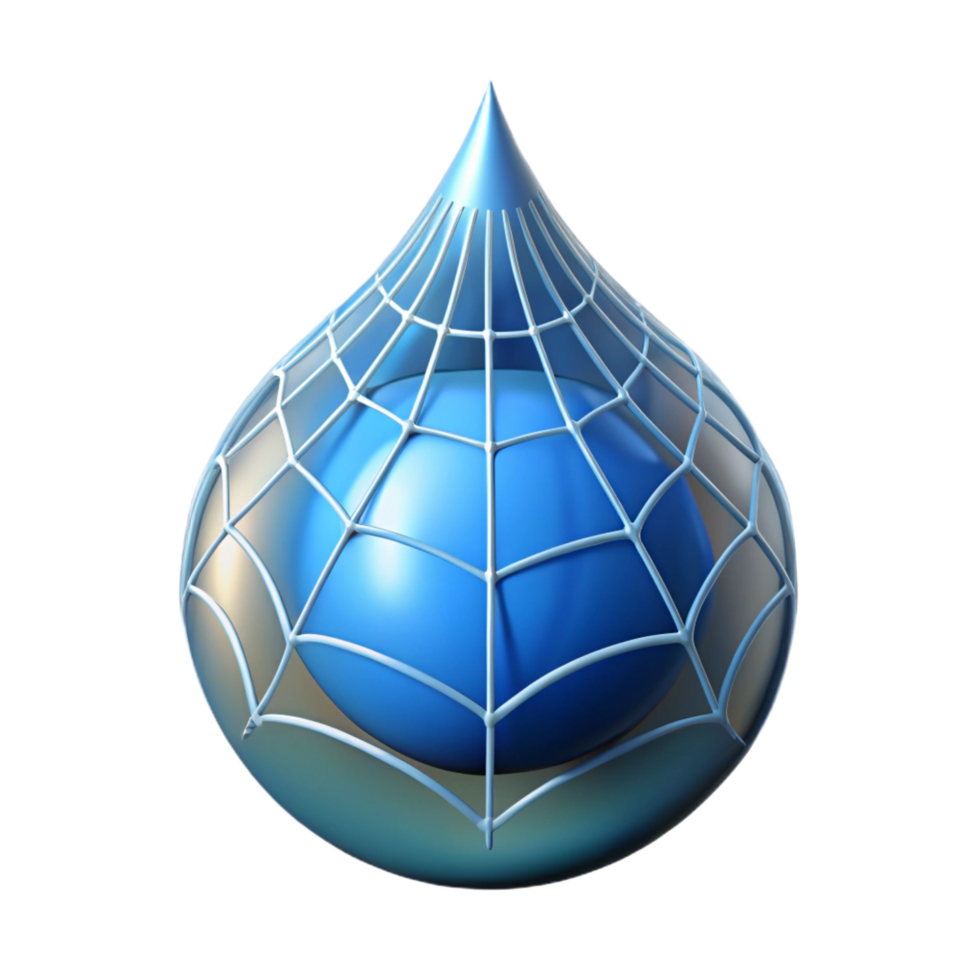 extraordinary dramatic urban Close-up of a dewdrop on a spider web with Transparent Background Dewdrop and web considered a single entity original png