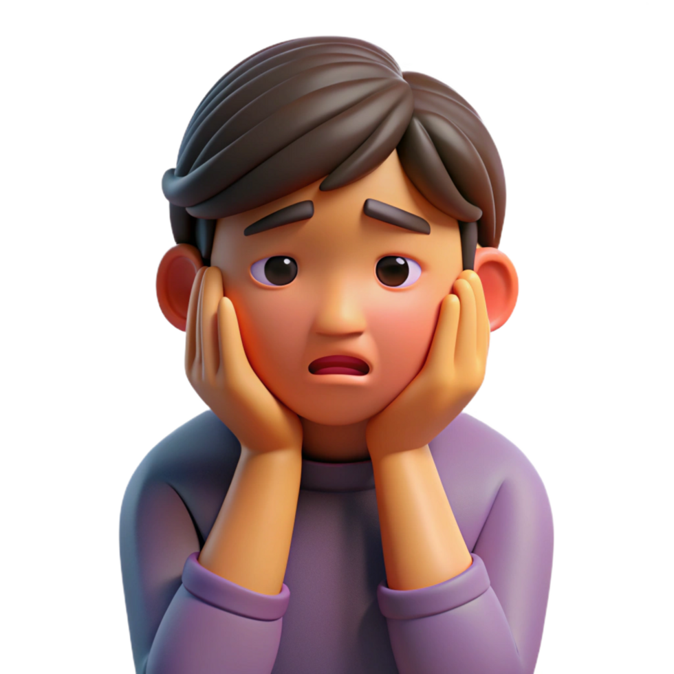 sumptuous modern Sad teenager with their head in their hands, with Transparent Background high resolution png