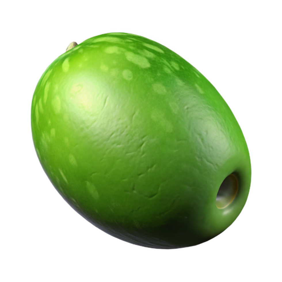 nostalgic hypnotic Photorealistic professional render isolated cutout of a single olive, green, wrinkled skin, detailed texture, with Transparent Background professional png
