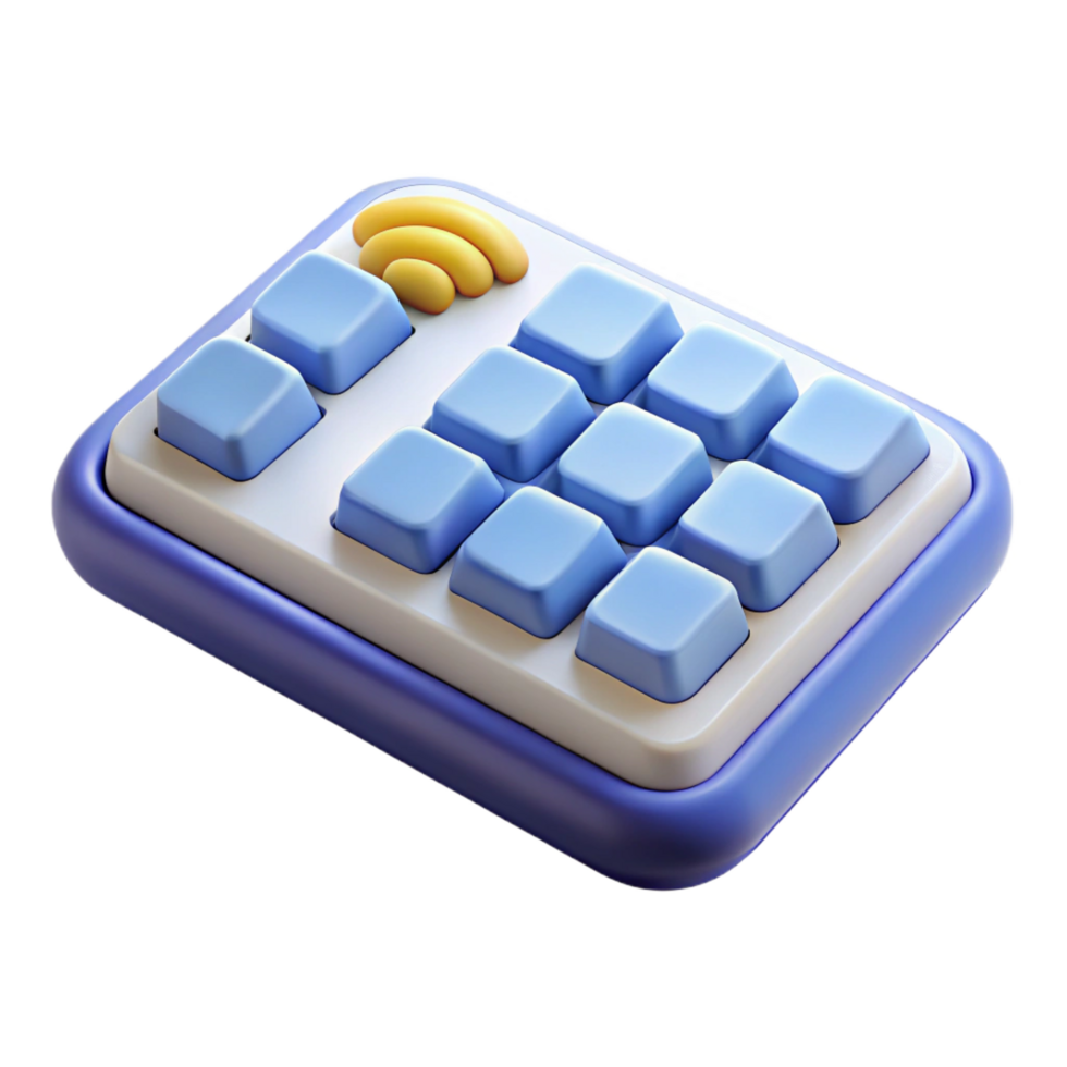 joyful elegant Wireless keyboard with numeric keypad with Transparent Background masterfully captured png