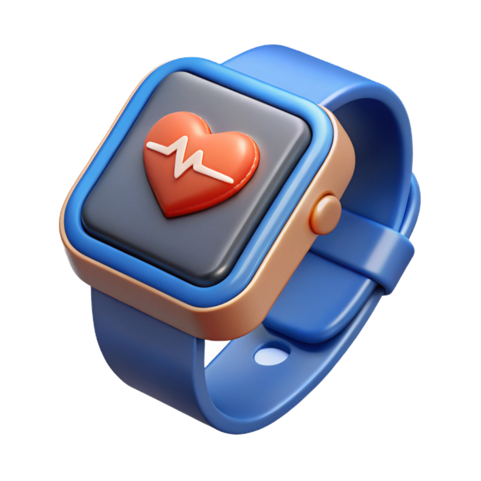 mesmerizing memorable Smartwatch displaying heart rate data with Transparent Background png